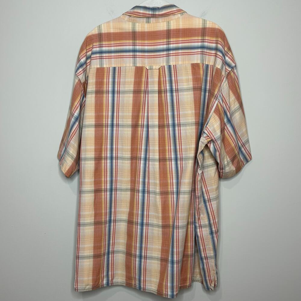 Harbor Bay Sport Plaid Short Sleeve Button Down Shirt Size 2X Big EUC Cotton - Picture 8 of 8